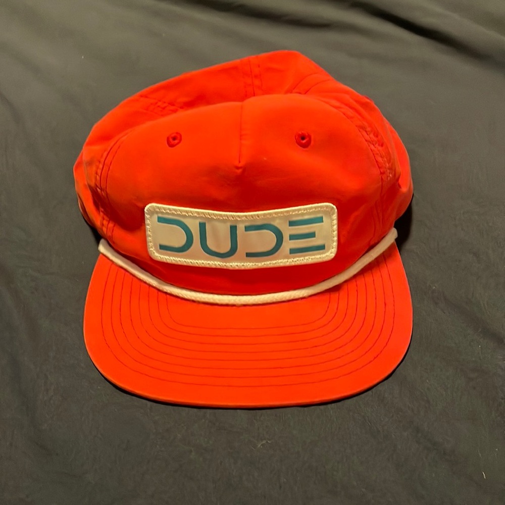 DUDE Wipes red snap back rope hat manufacturer: Richardson Outdoor